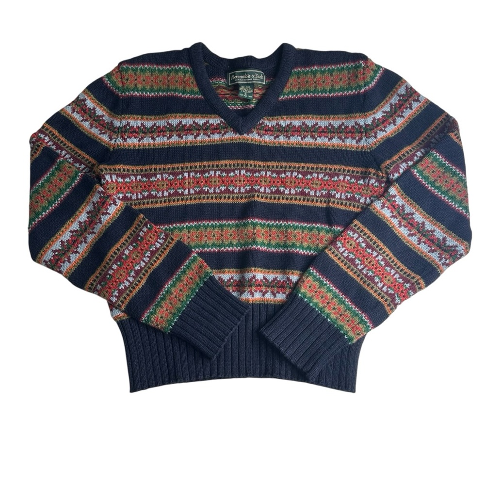 Abercrombie & Fitch Vintage Women’s Colorful Knit Fair Isle Sweater. Size Small - Picture 5 of 7